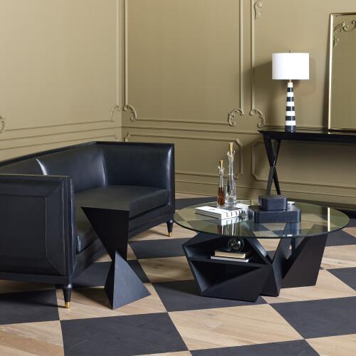 Arc Sofa-Black Leather