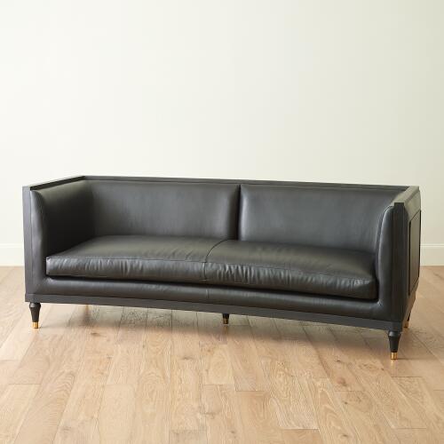 Arc Sofa-Black Leather
