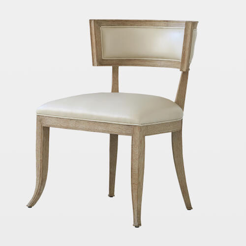 klismos chair-beige leather