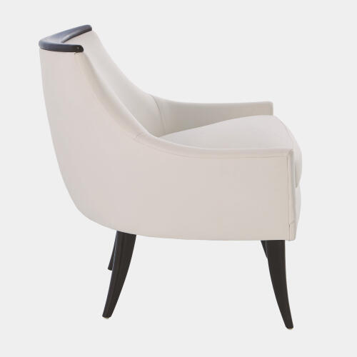 Boomerang Chair-White Leather