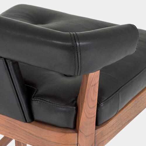 Moderno Barstool-Black Marble Leather