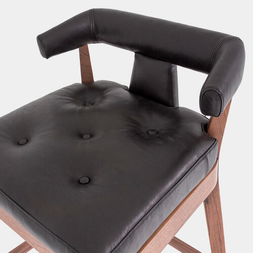 Moderno Barstool-Black Marble Leather