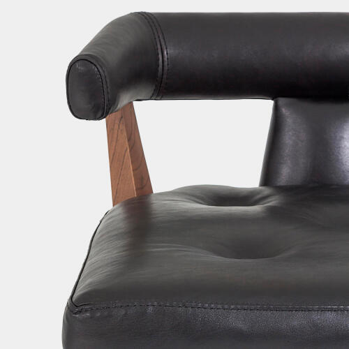 Moderno Barstool-Black Marble Leather