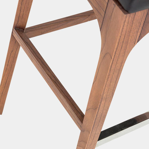 Moderno Barstool-Black Marble Leather