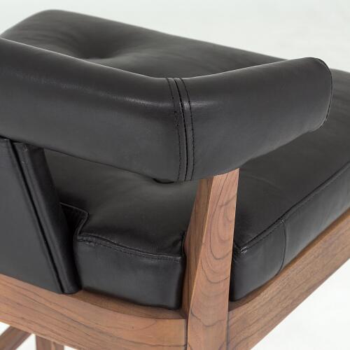 Moderno Barstool-Black Marble Leather