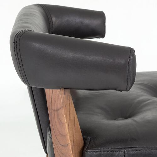 Moderno Barstool-Black Marble Leather