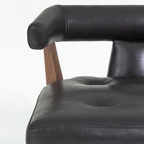 Moderno Barstool-Black Marble Leather