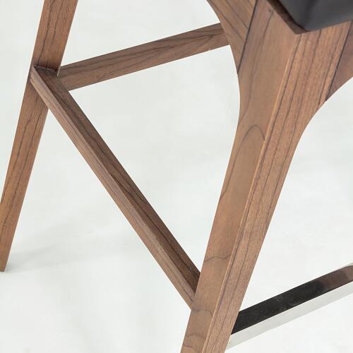 Moderno Barstool-Black Marble Leather