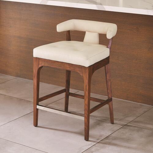 Moderno Barstool-Ivory Marble Leather