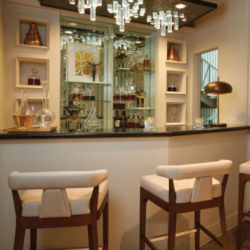 Moderno Counter Stool-Ivory Marble Leather