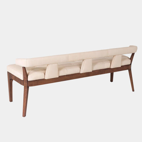 Moderno Bench-Ivory Marble Leather