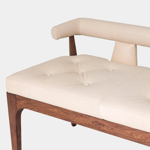 Moderno Bench-Ivory Marble Leather