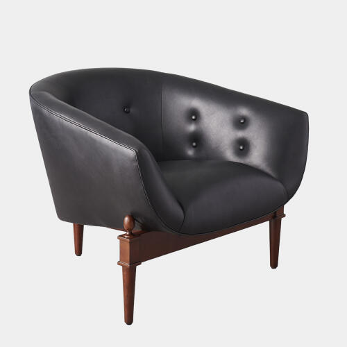 Mimi Chair-Black Marbled Leather