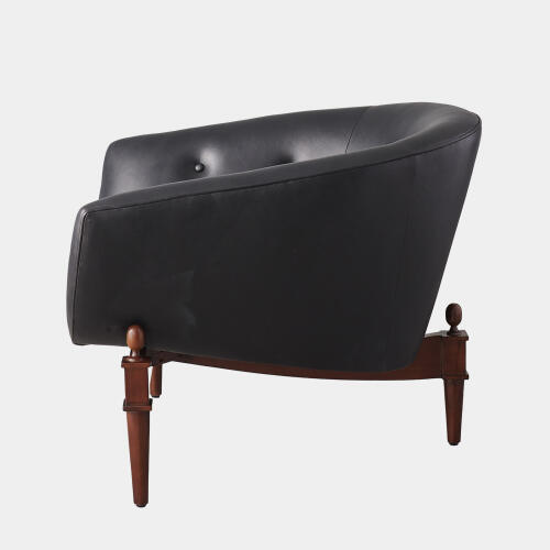 Mimi Chair-Black Marbled Leather