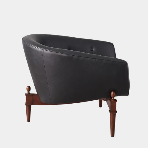 Mimi Chair-Black Marbled Leather