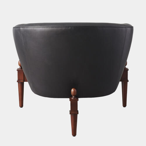 Mimi Chair-Black Marbled Leather