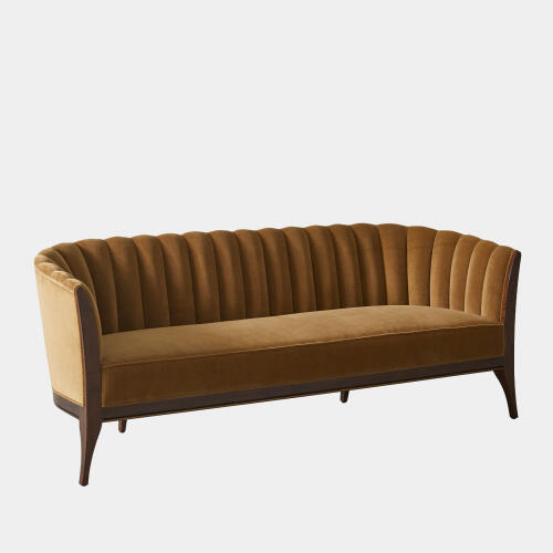 Connor Channel Back Sofa-Toast Velvet