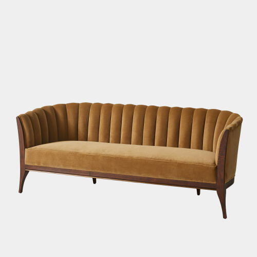 Connor Channel Back Sofa-Toast Velvet