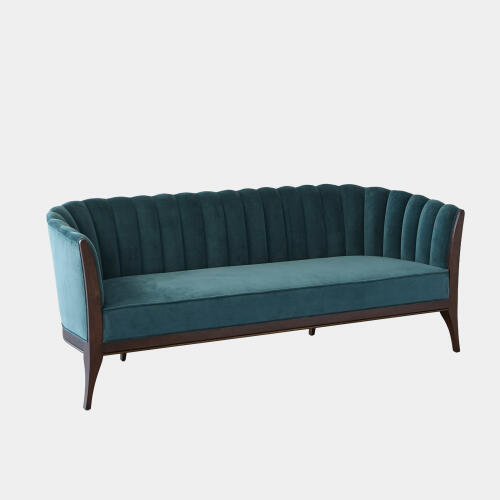 Connor Channel Back Sofa-Dragonfly Velvet