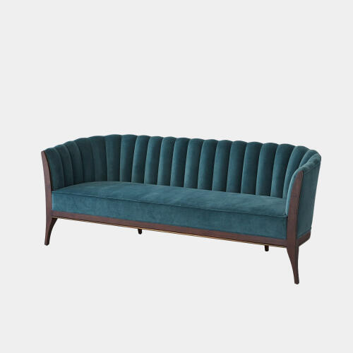 Connor Channel Back Sofa-Dragonfly Velvet