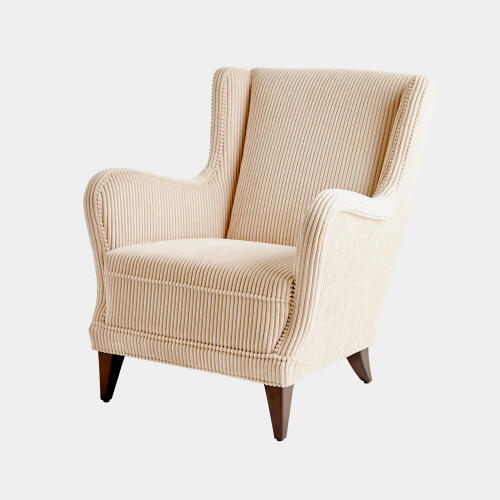 Lounge Chair-Wide Wale Corduroy-Vanilla