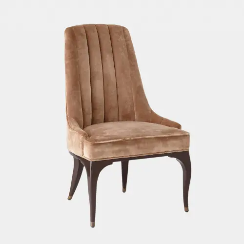 Douglas Channel Tufted Dining Chair-Mushroon