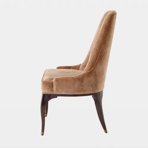 Douglas Channel Tufted Dining Chair-Mushroon