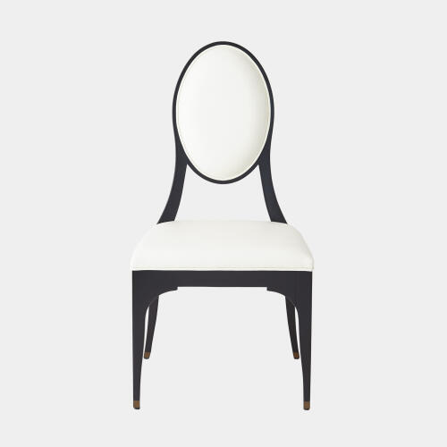 Harlow Chair-Black w/White Leather