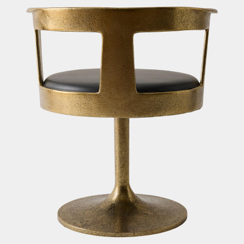 Metro Chair-Textured Gold with Leather