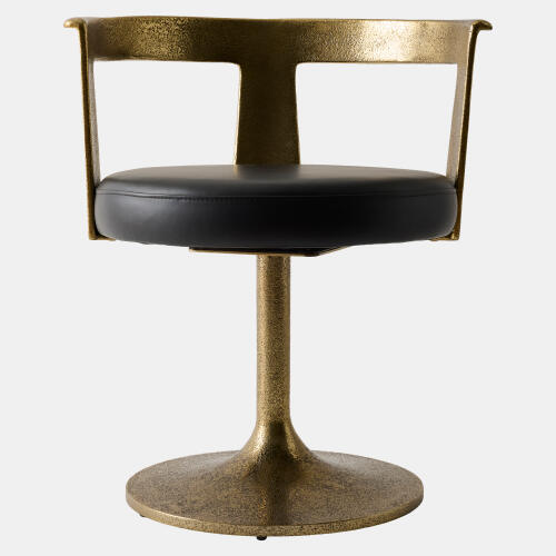 Metro Chair-Textured Gold with Leather