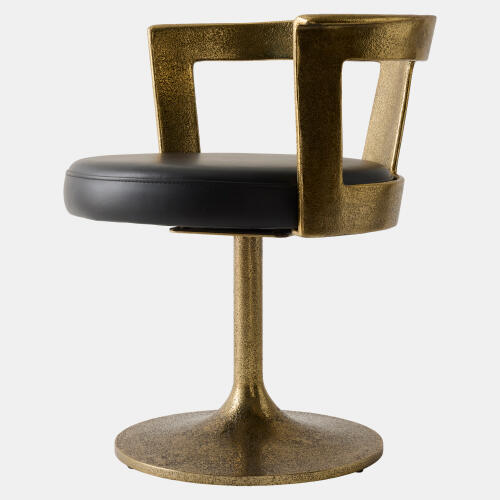 Metro Chair-Textured Gold with Leather
