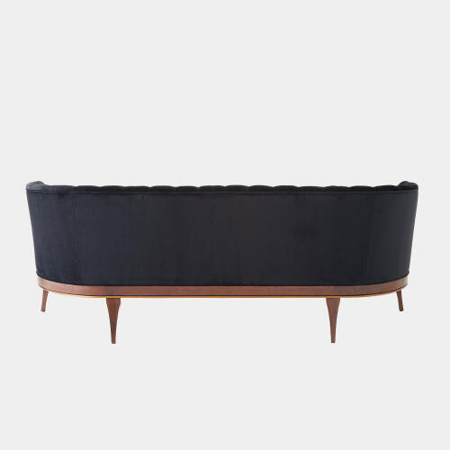 Connor Channel Back Sofa-Black Velvet