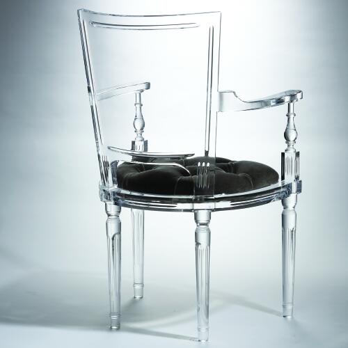Marilyn Acrylic Arm Chair-Pewter