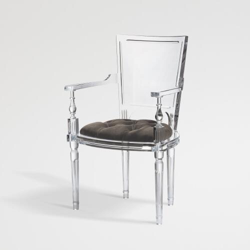 Marilyn Acrylic Arm Chair-Pewter