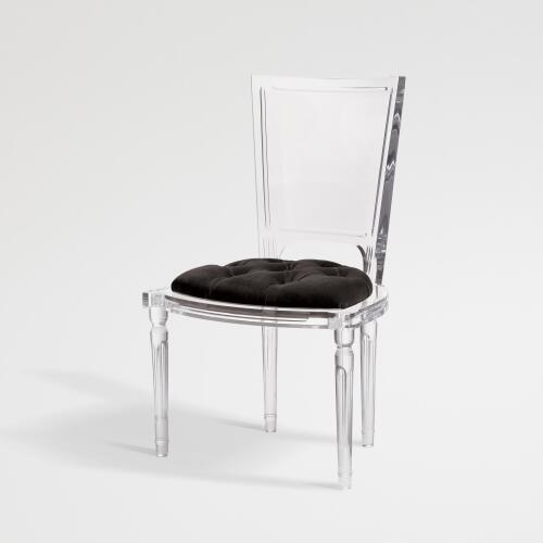 Marilyn Acrylic Side Chair-Black
