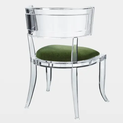 Klismos Acrylic Chair-Emerald Green