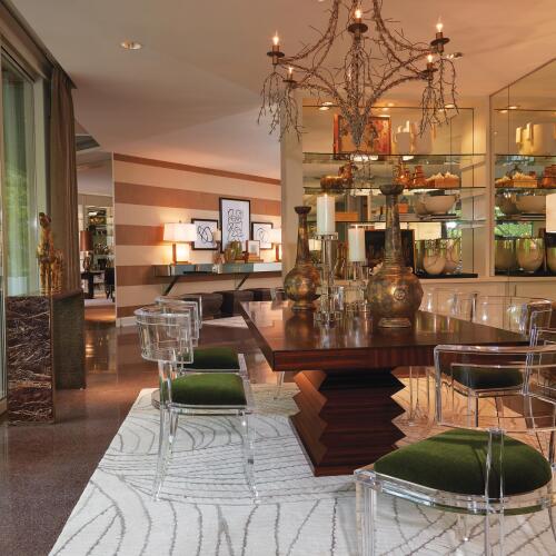 Klismos Acrylic Chair-Emerald Green