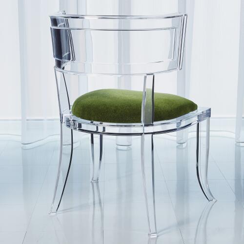 Klismos Acrylic Chair-Emerald Green