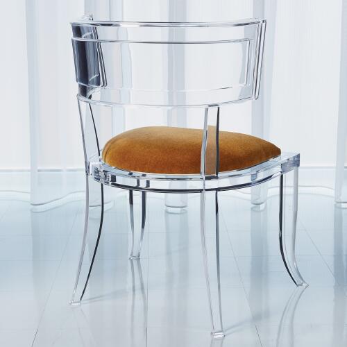 Klismos Acrylic Chair-Brown Sugar