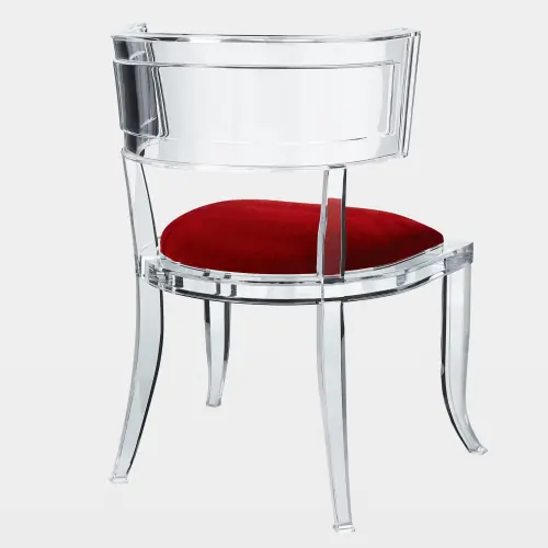 Klismos Acrylic Chair-Red Pepper