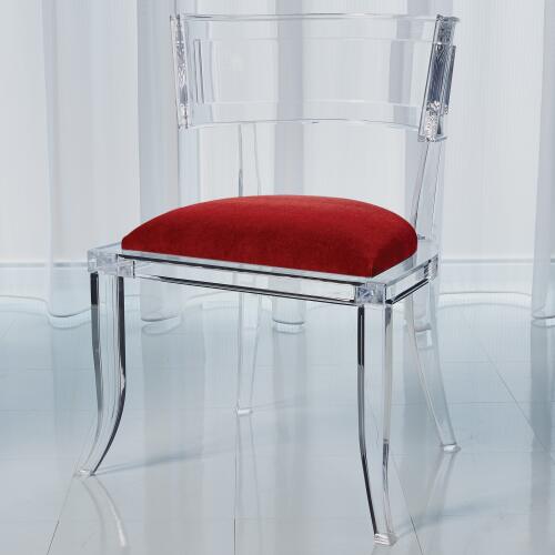 Klismos Acrylic Chair-Red Pepper