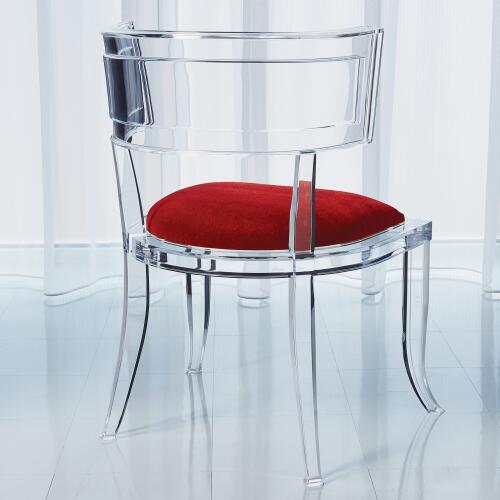 Klismos Acrylic Chair-Red Pepper