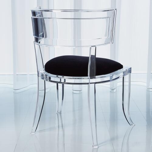 Klismos Acrylic Chair-Black