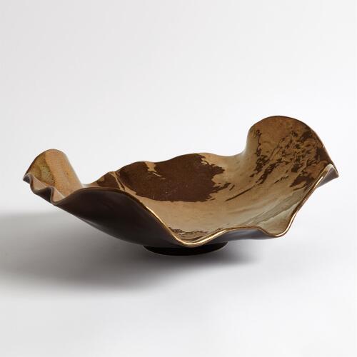 Wave Platter-Bronze Crackle