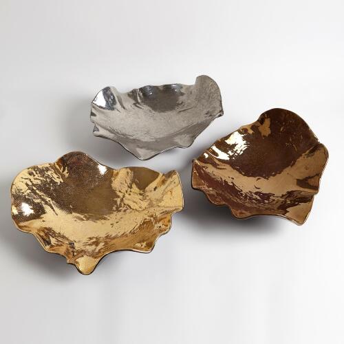 Wave Platter-Bronze Crackle