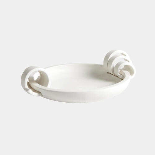 Ribbon Handle Compote-Matte White