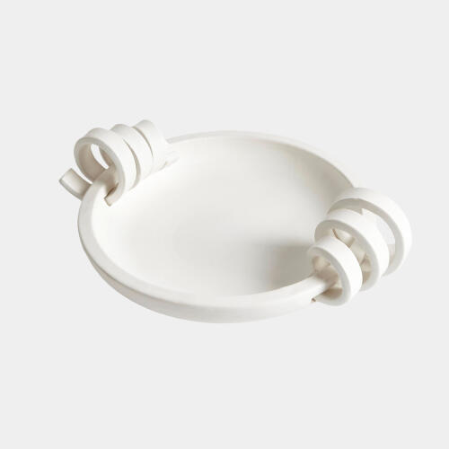Ribbon Handle Compote-Matte White
