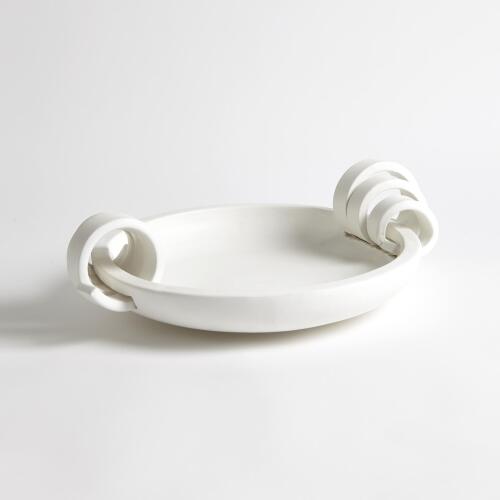 Ribbon Handle Compote-Matte White