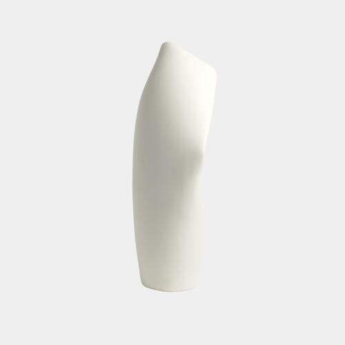 Cowl Lamp-White w/Silver Leaf-Lg