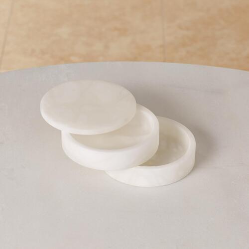 Alabaster Swivel Box-White